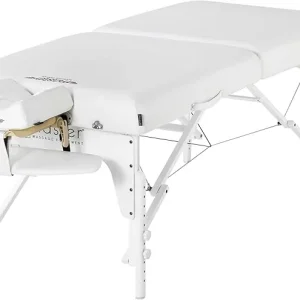 Master Massage 79cm Montclair Pro Portable Massage Table Package, Snow White Memory Foam Cushioning, Reiki Panels, Shiatsu Cable Release- Tattoo Table, Spa Bed