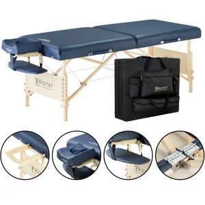 Lightning Deals! Master Massage 76cm CORONADO LX Portable Massage Table Package with 7.6cm Thick Cushion of Foam for Maximum Comfort! (Royal Blue Color)