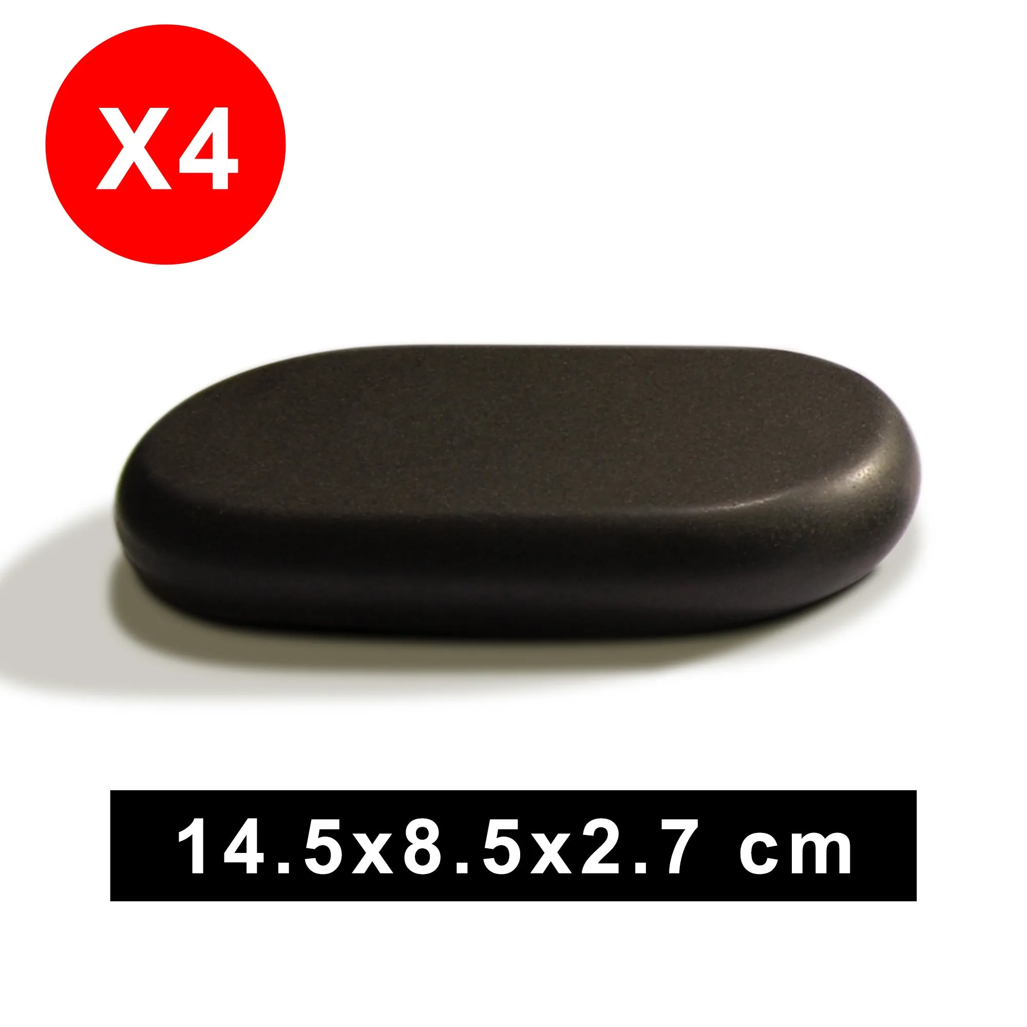 Master Massage XX Extra Large Flat Ovular Basalt Hot Massage Stone 4 piece Pack 15 X 8.7 X 2.8cm Rock