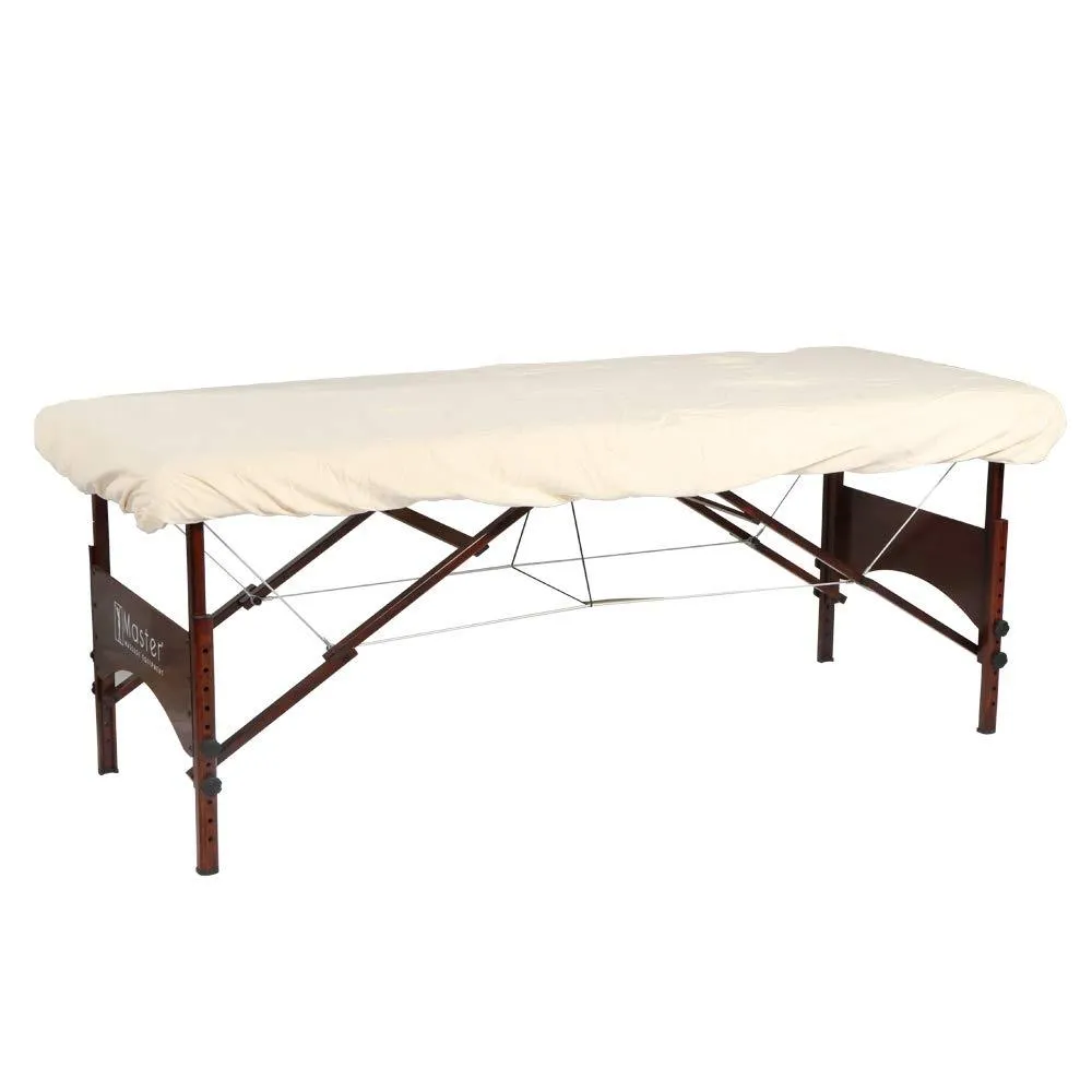 Master Massage Basic Fitted Flannel Table Cover for Massage Tables, Cream