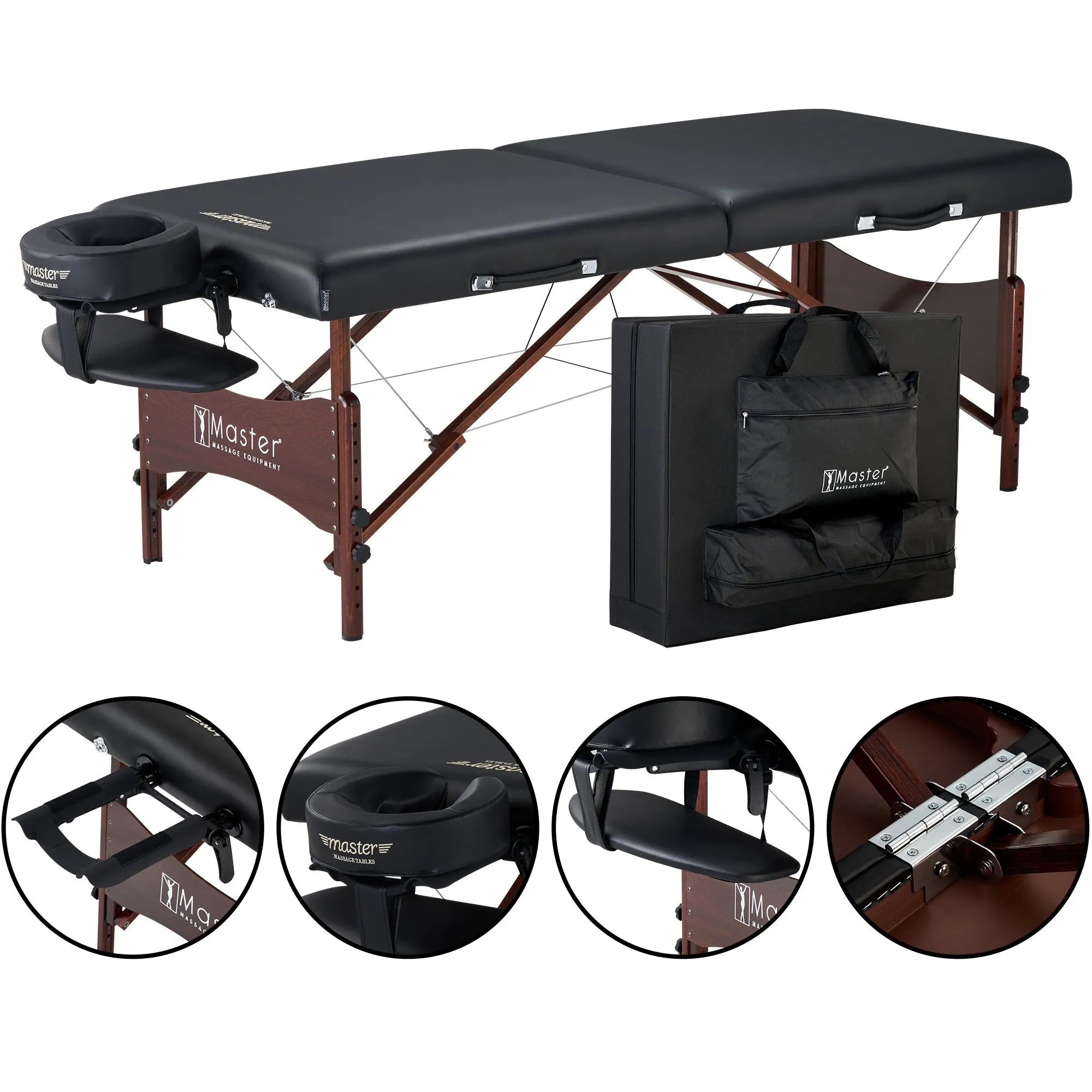 MD3 Master Massage 71cm Newport Portable Massage Table Package With Used Bag (Black)