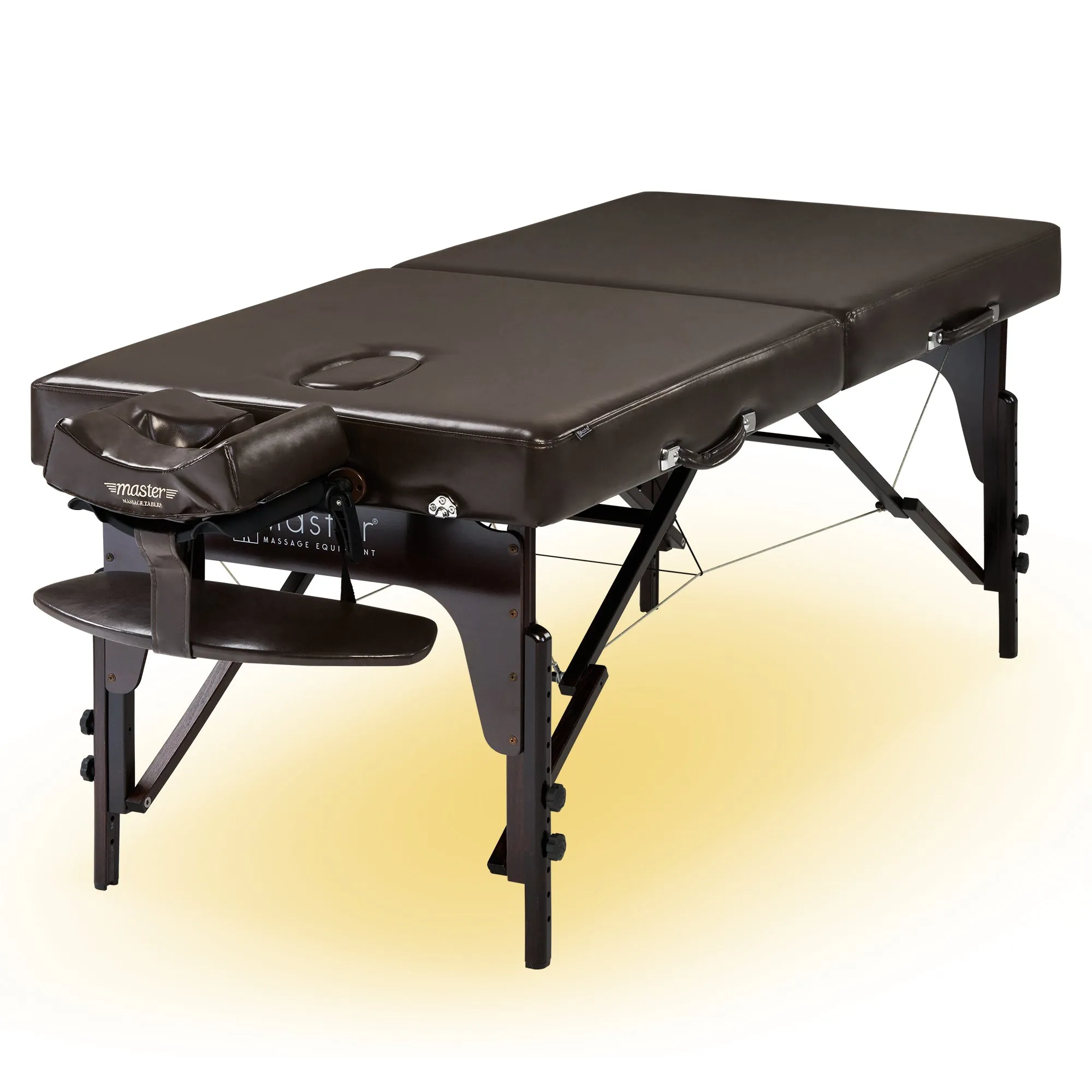 Master Massage 79cm SUPREME Pro Portable Massage Table Package with MEMORY FOAM Layer, Reiki Panels, & Face Port! (Chocolate Color) with Galaxy Lighting System