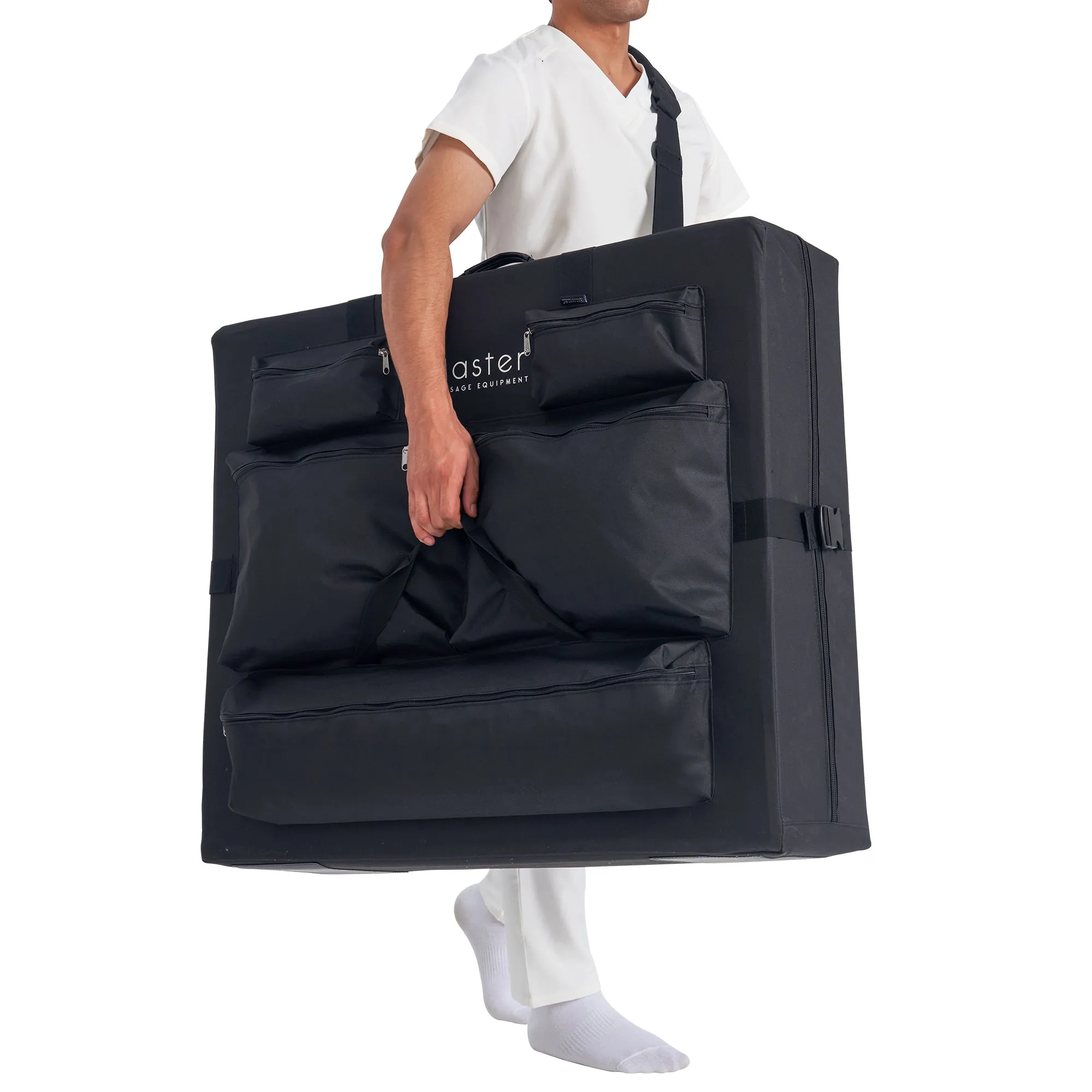 Master Massage Universal Size Portable Massage Table Carry Case with 5 Pockets for All Brands and Sizes, Oversized Carrying Bag for Foldable Massage Bed-Fits 63cm to 81cm Width Folding Massage Table- Black.