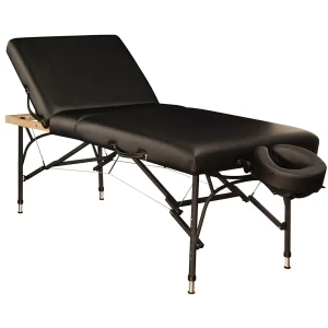 Master Massage 66cm Violet Tilt Salon Portable Aluminium Massage Table Package 3 Section Liftback Tilting Backrest Black